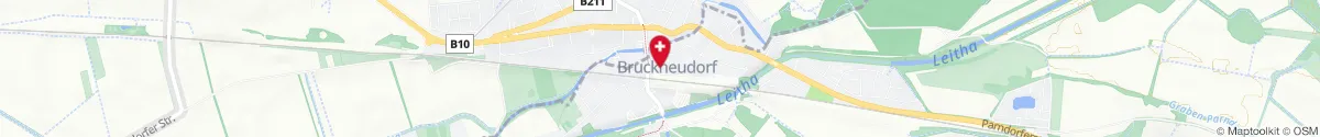 Kartendarstellung des Standorts für Bahnhof Apotheke in 2460 Bruckneudorf